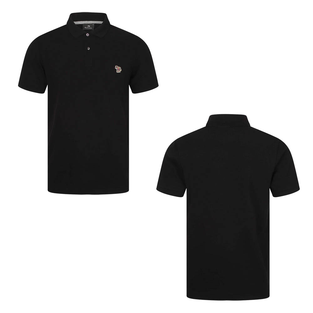 Polo Shirt da uomo Paul Smith distintivo zebra stile classico logo polo con marchio nero - Foto 5 di 9