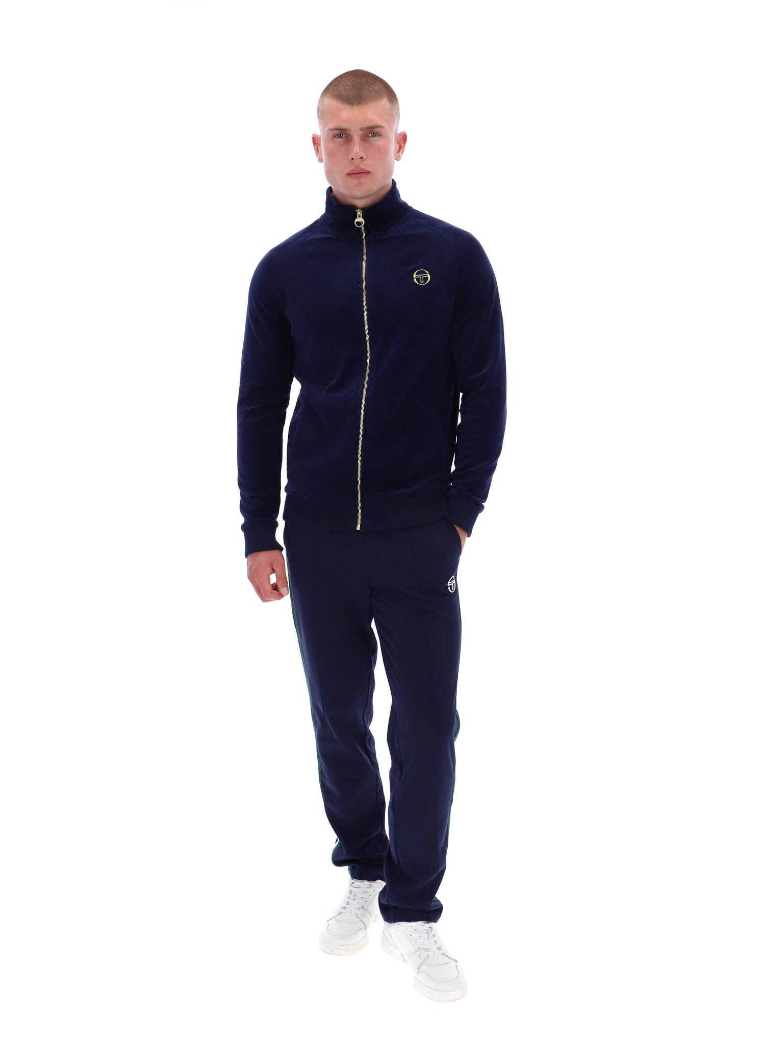 Sergio Tacchini Trainingsanzug Herren Velour Court Trainingsjacke / Hose Maritim Blau - Bild 14 von 16