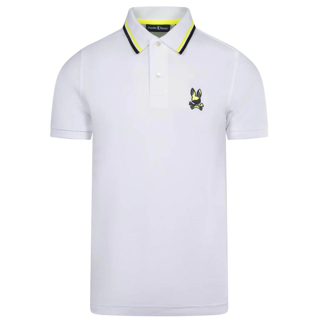 Polo uomo Psycho Bunny logo Plano marca Pima cotone polo bianca - Foto 6 di 9