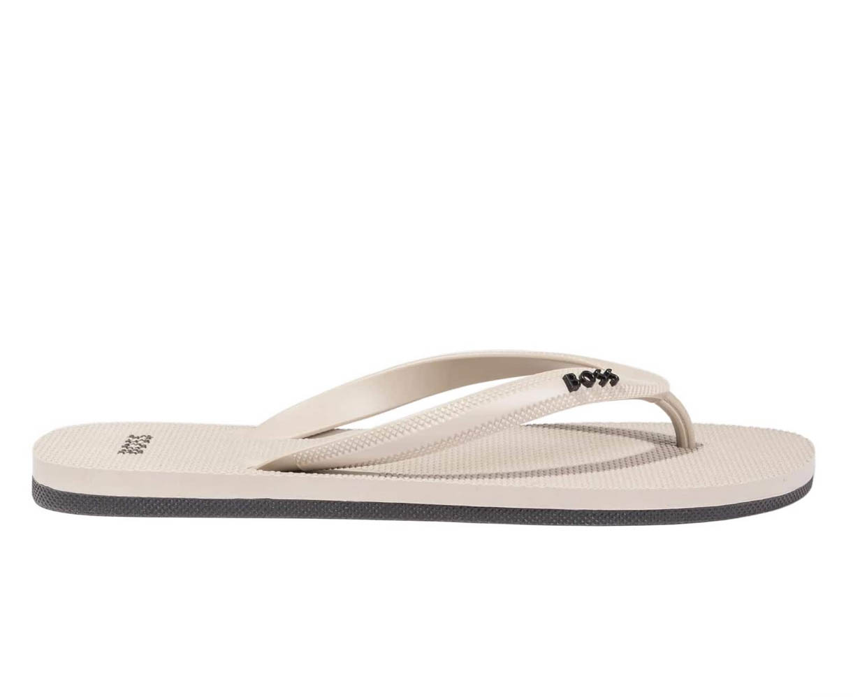 Hugo Boss Mens Flip Flops BOSS Tracy Summer Logo Branded Footwear in Beige - Picture 5 of 6