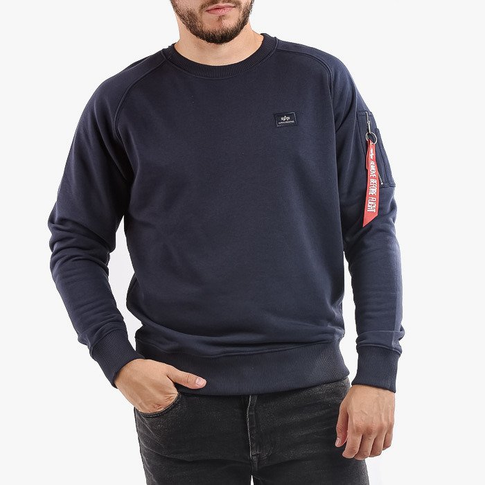 Alpha Industries Herren Sweatshirt X Fit Sweat Pullover in Rep Blau - Bild 7 von 9