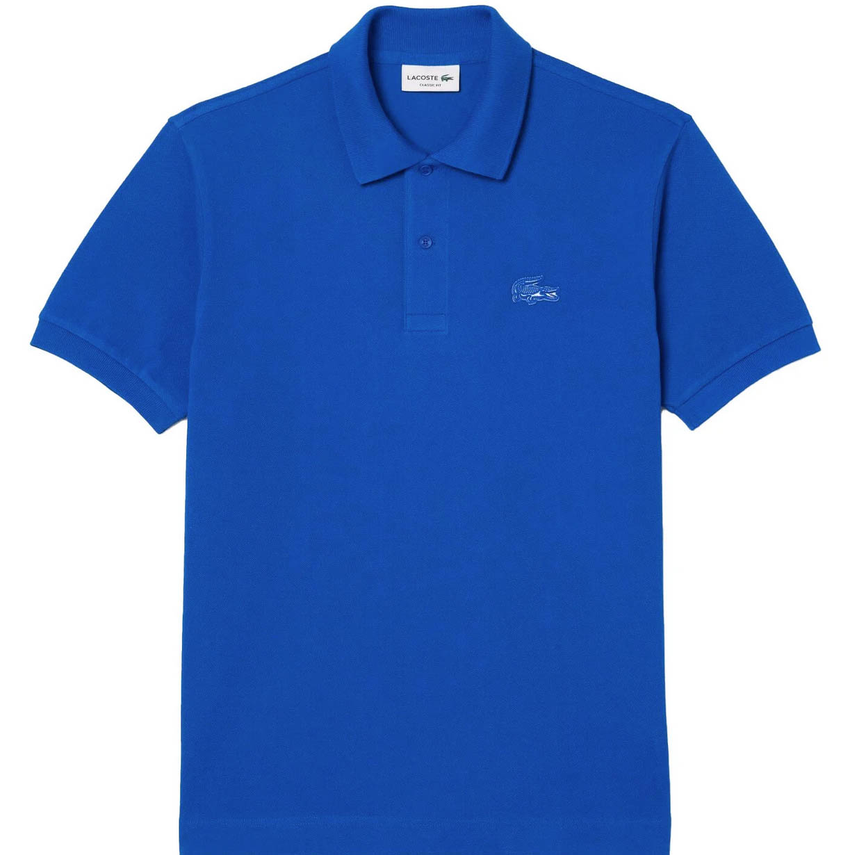 Lacoste Mens Polo Shirt Classic Fit Shiny Badge Organic Cotton Polo in Blue - Picture 3 of 7