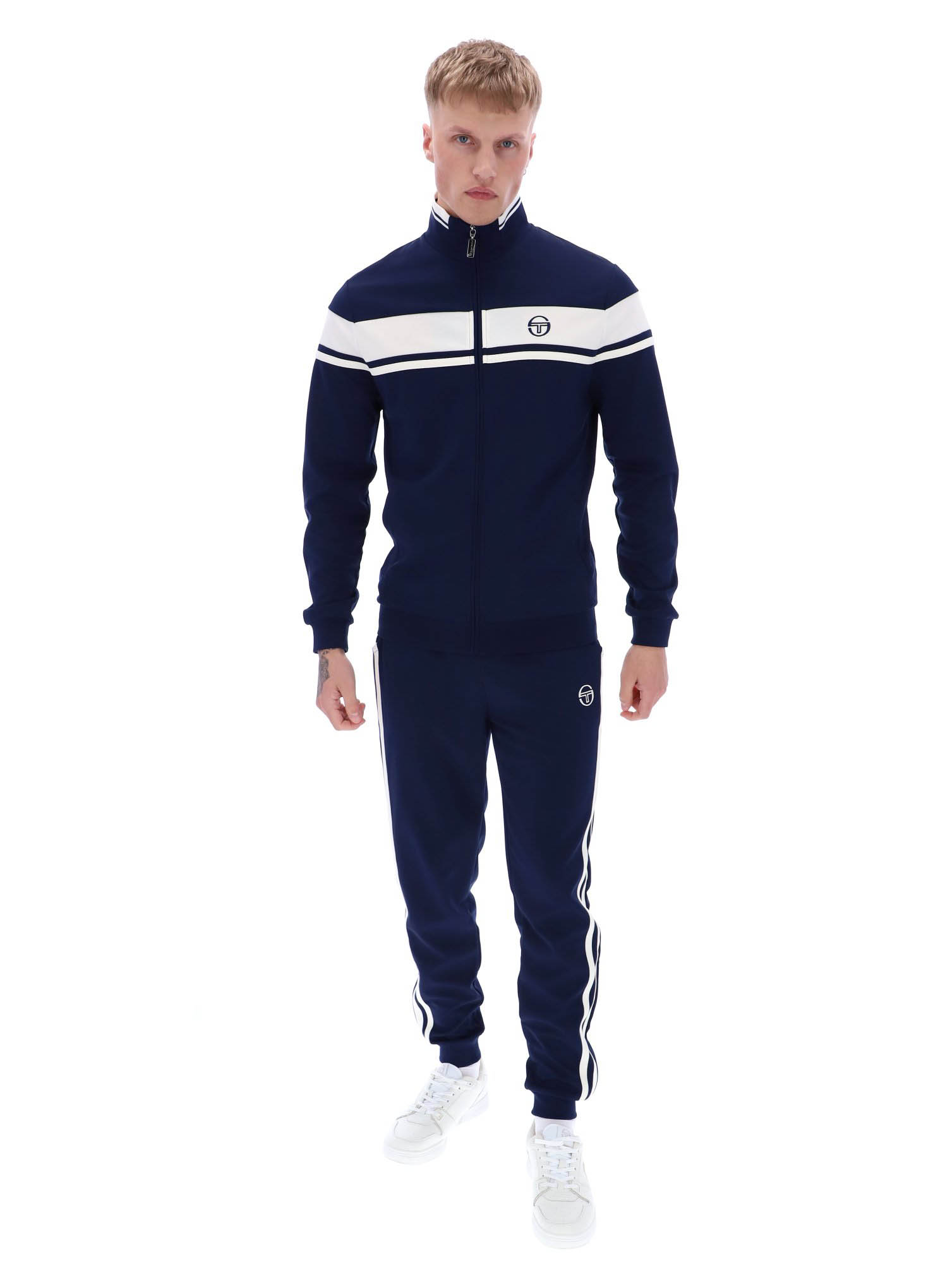 Sergio Tacchini Mens DAMARINDO Full Tracksuit Maritime Blue/Gardenia/Off White - Picture 18 of 23