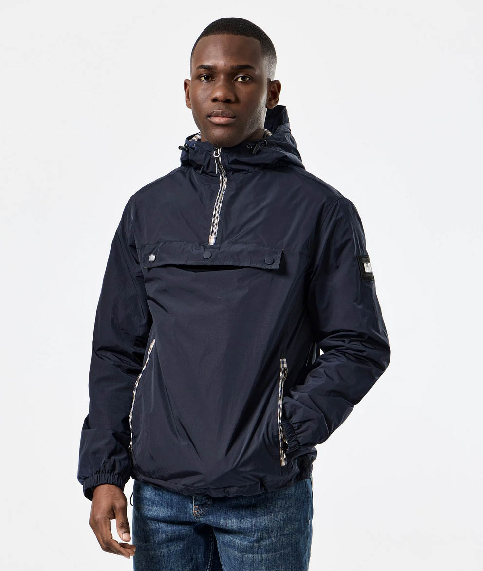 Chaqueta cortavientos ligera Weekend Offender Manaus Check Overhead azul marino a cuadros - Imagen 8 de 11