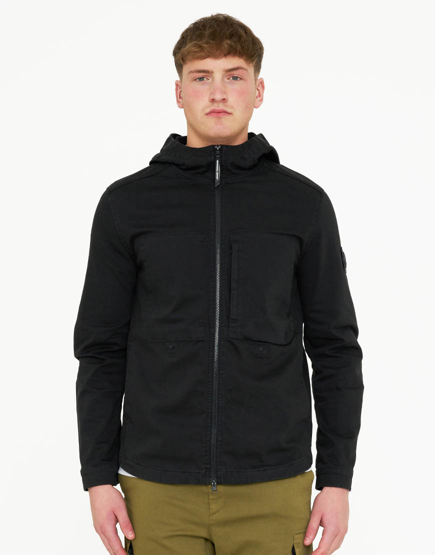 Marshall Artist Jacket Battalgia Mens Overshirt Full Zip Closure Logo in Black - Picture 15 of 17