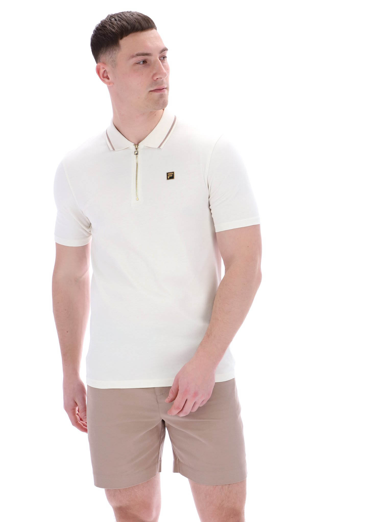 Fila Vintage Herren Poloshirt Lemar Premium FILA Polo in Egret/Mokka/Meringue - Bild 11 von 11