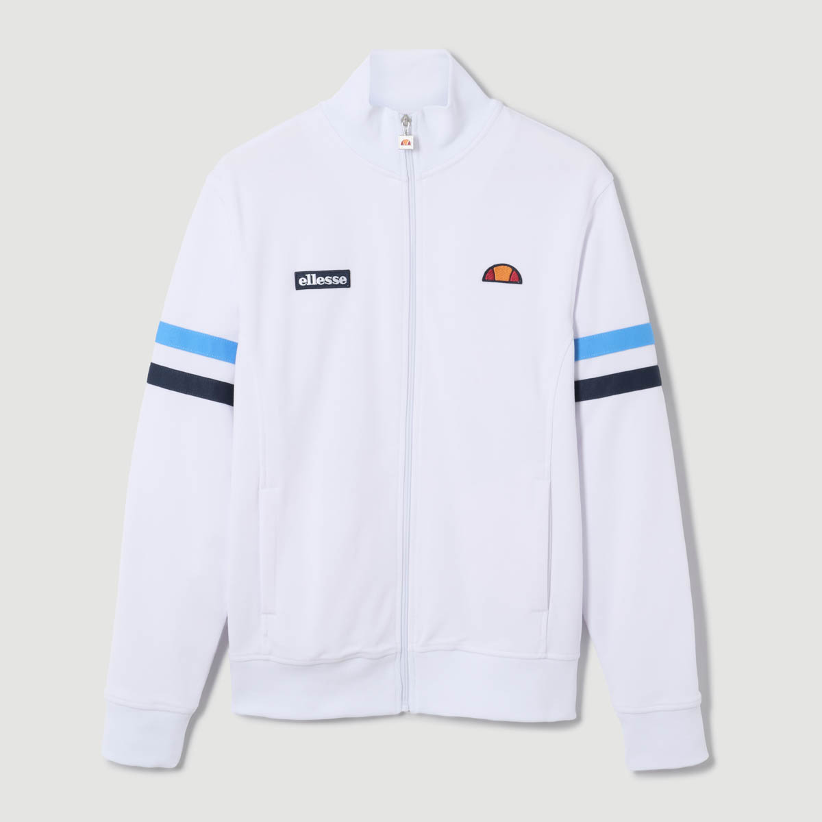 Ellesse Track Jacket Mens Polycotton Full Zip Roma Track Top in White - Picture 6 of 7