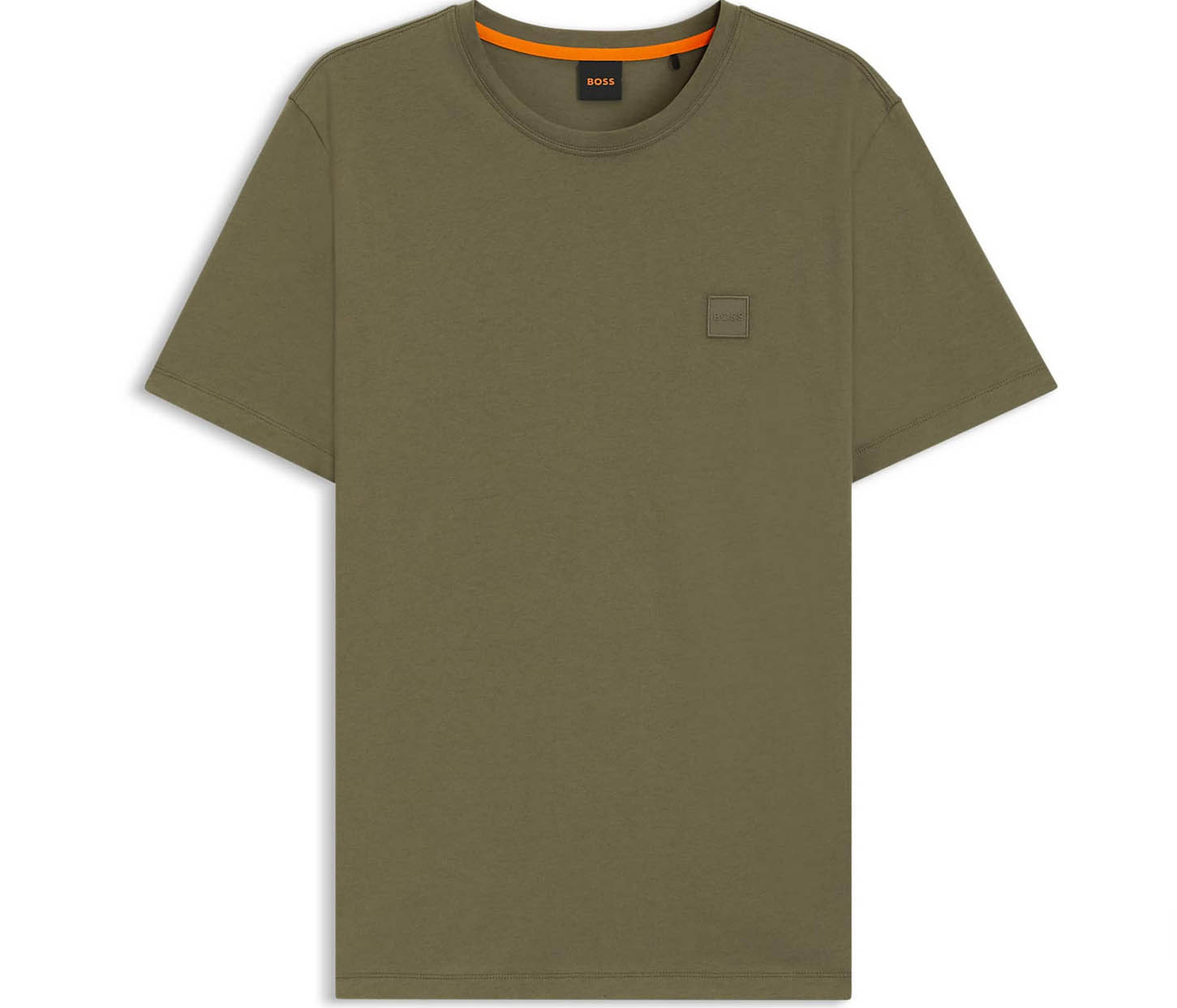 BOSS Mens T-Shirt Tales Boss Cotton Crew Neck Logo Branded Tee in Green - Picture 7 of 8