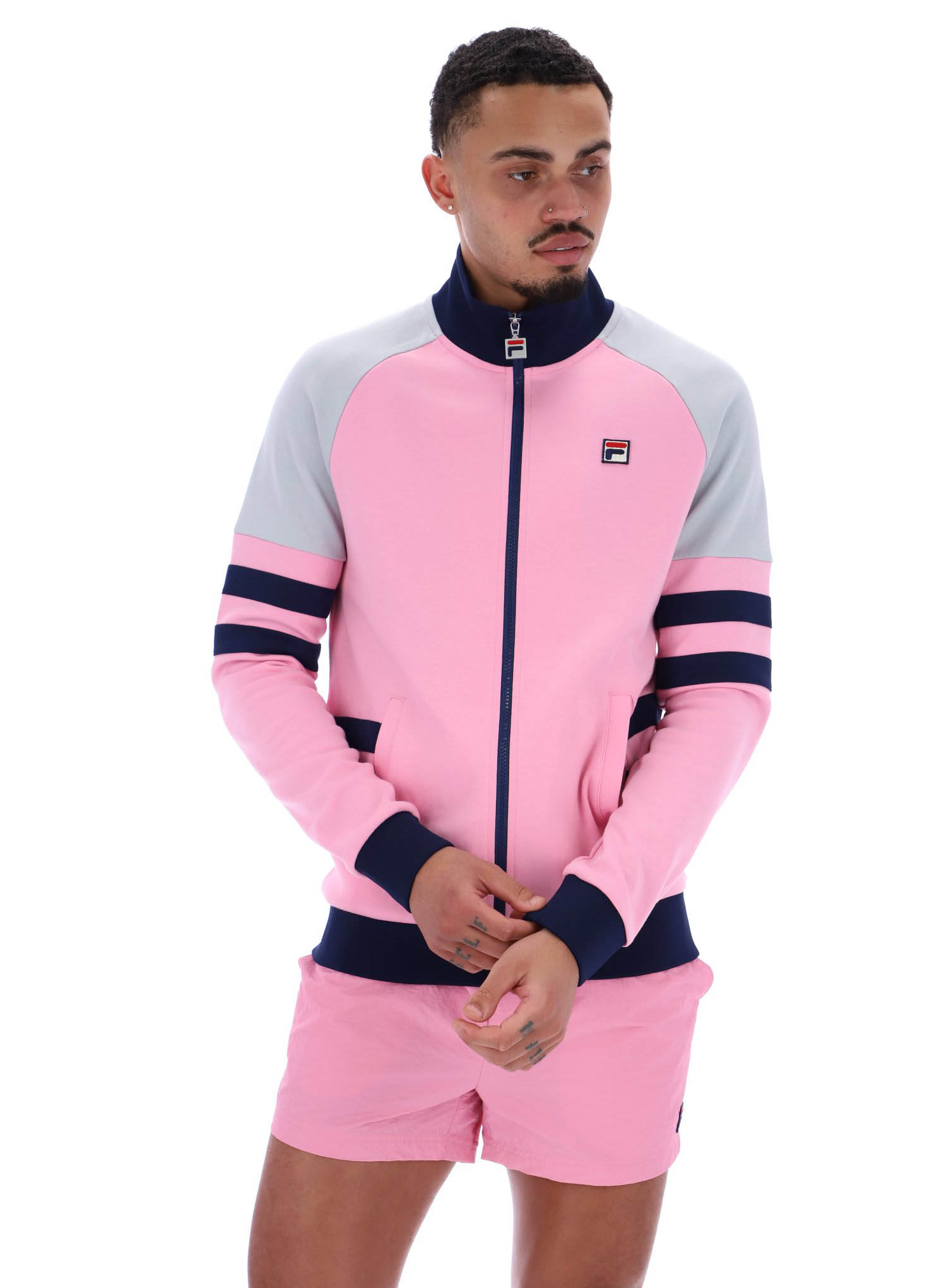 Veste de survêtement vintage Fila FILA Founder 2 prisme rose/FilaNavy/haute taille - Photo 9/14