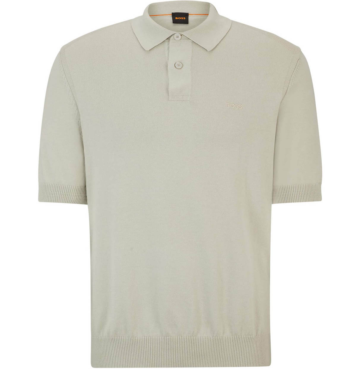 Hugo Boss Mens Polo Shirt BOSS Asac P Short Sleeved Knit Polo in Light Beige - Picture 5 of 6