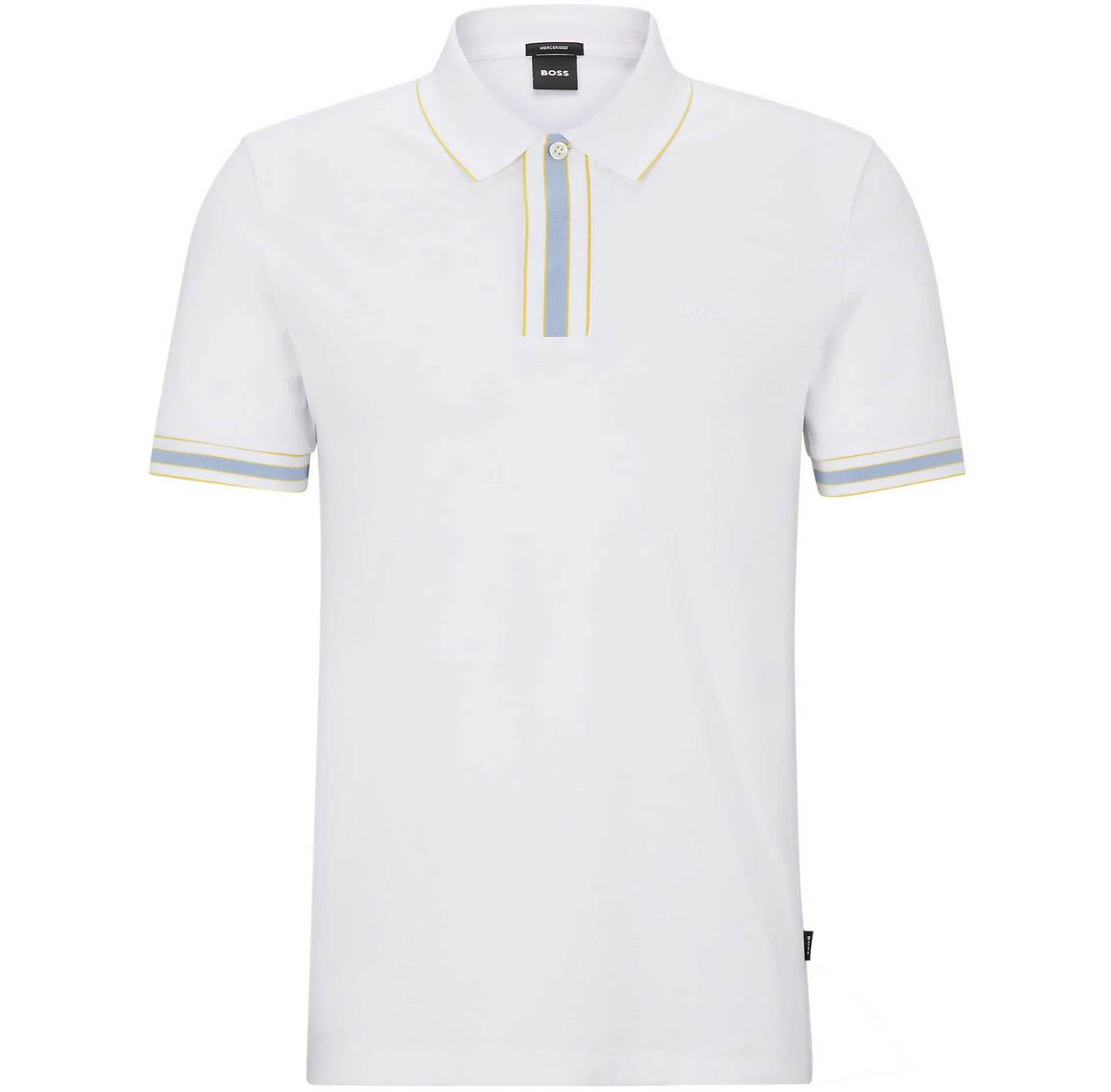 Hugo Boss Herren Poloshirt BOSS Parlay 185 Kontrastspitze Polo in Weiß - Bild 6 von 7