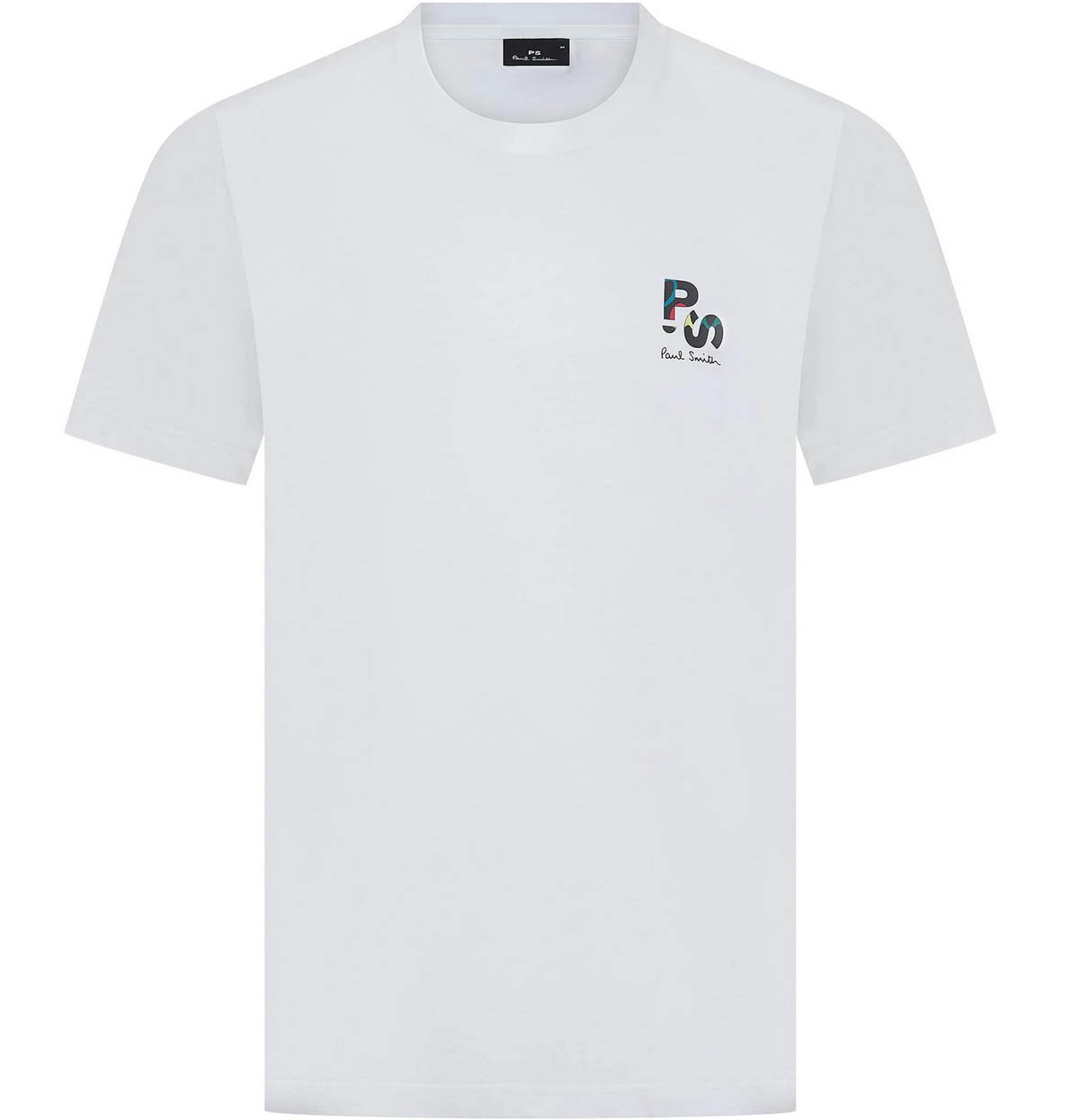 Paul Smith T-Shirt PS Tilt Logo Organic Cotton Crew Neck Herren Tee in Weiß - Bild 7 von 8