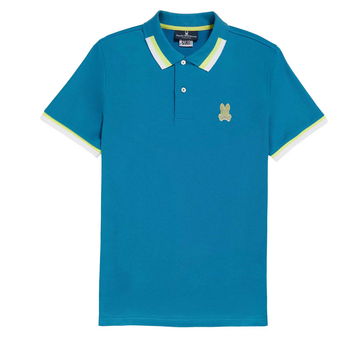 Psycho Bunny Mens Polo Shirt Pisani Contrast Colour Detailing Polo in Yale Blue - Picture 7 of 10