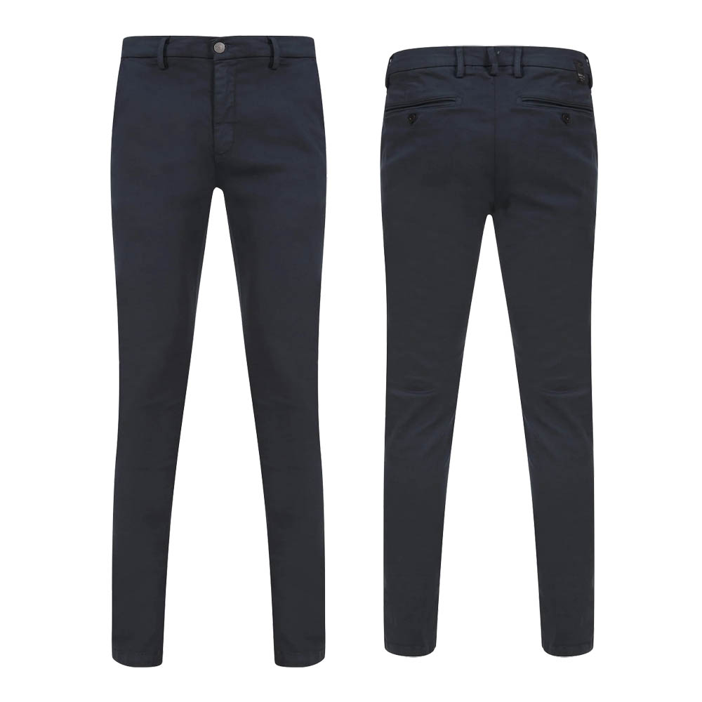 Jeans di marca Replay da uomo Chino Zeumar Hyperchino XLITE blu scuro - Foto 9 di 25