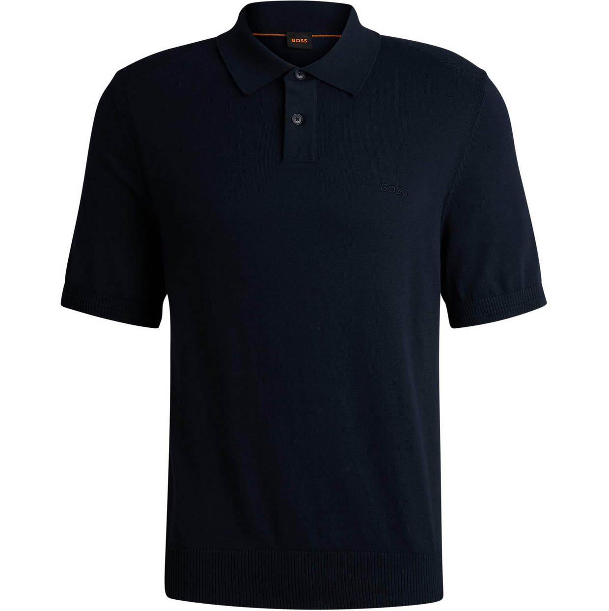 Hugo Boss Mens Polo Shirt BOSS Asac P Short Sleeved Knit Polo in Dark Blue - Picture 5 of 6