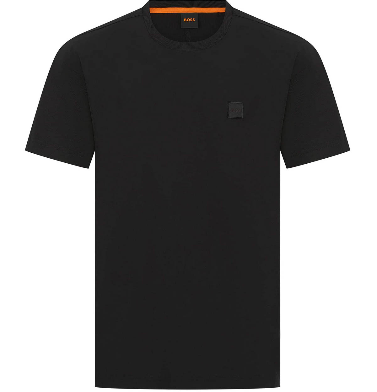 Boss Mens T-Shirt TE Nylon Contrast Front Hugo Boss Crew Neck Tee in Black - Picture 8 of 9
