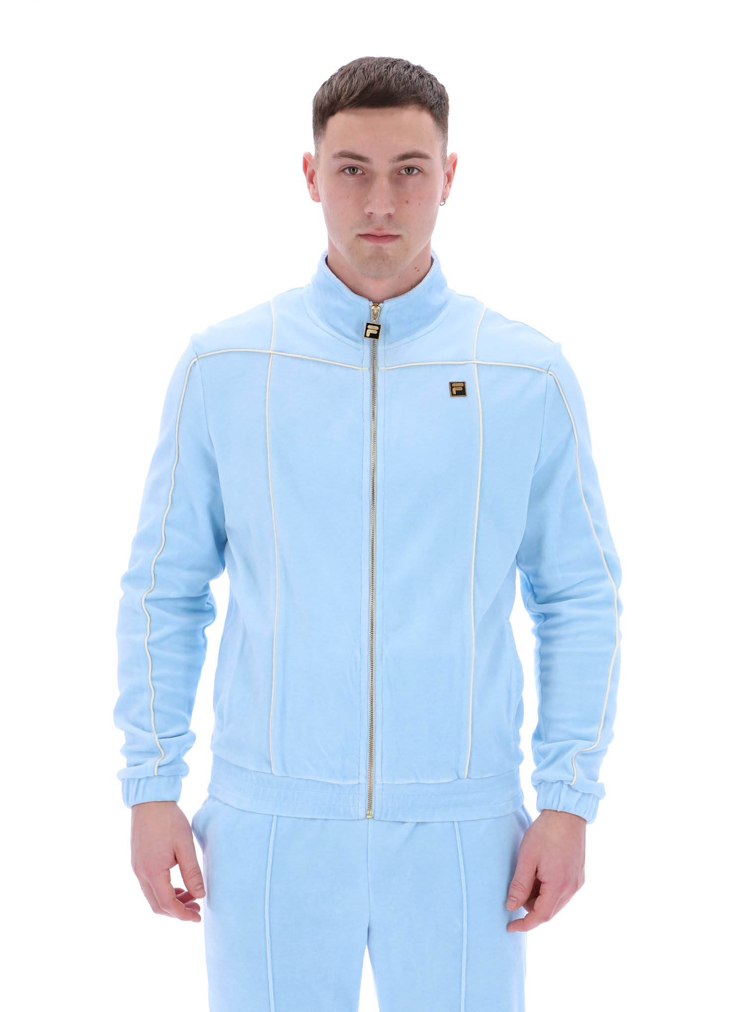 Fila Vintage Herren Nichols Velour Track Top Jacke Sommer Song Blau/Reiher - Bild 8 von 13