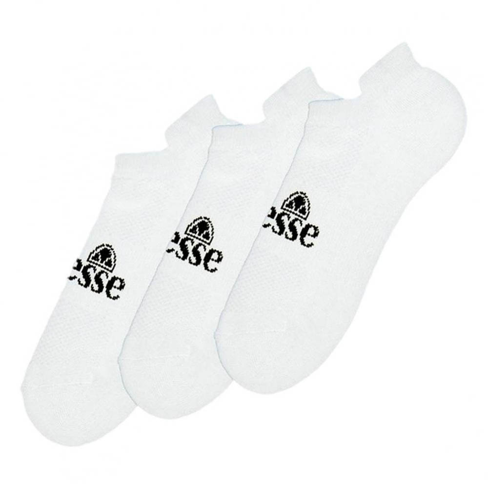 Ellesse Socks 3 Pack Frimo No Show Logo Branded Cotton Socks in White - Picture 6 of 7