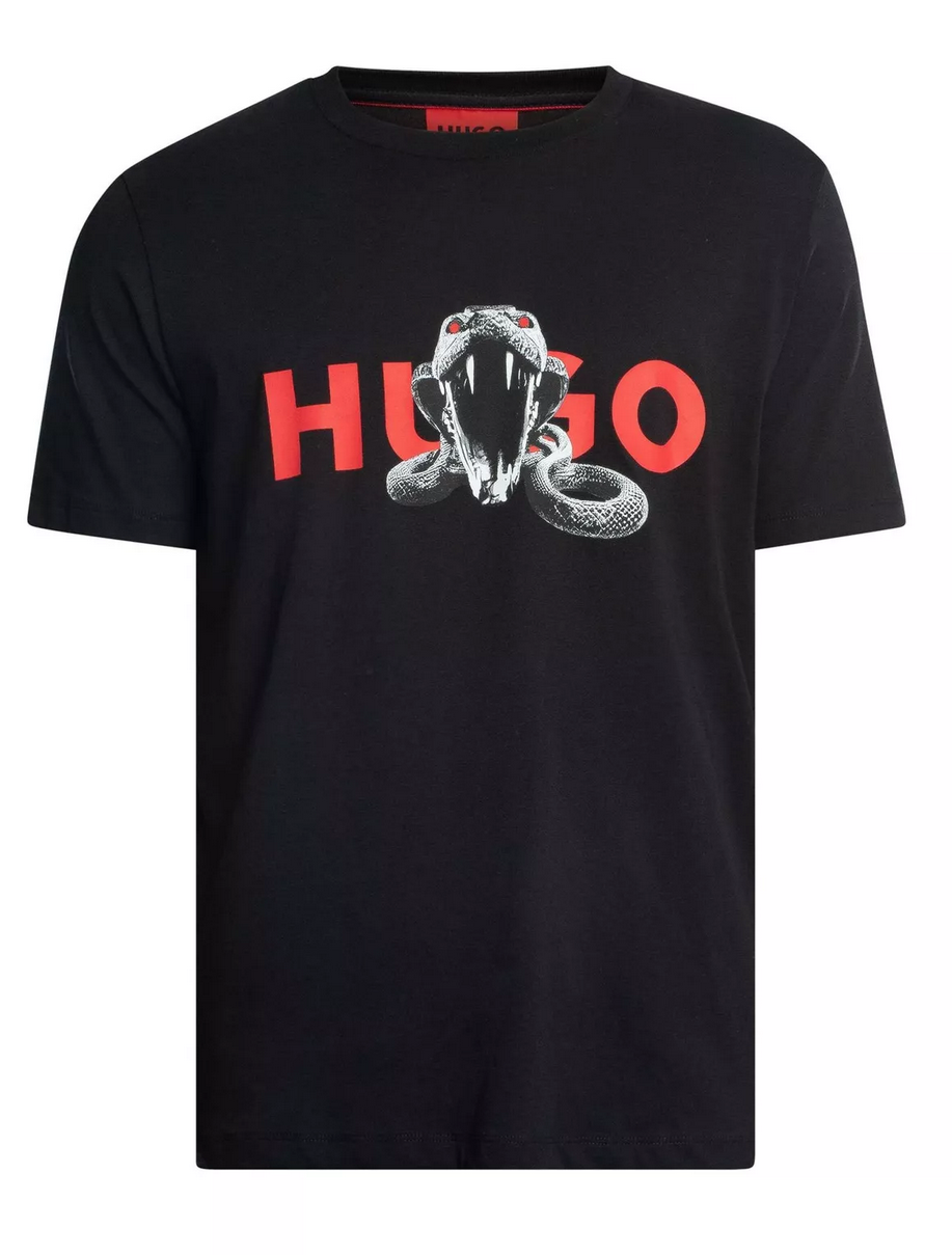 Hugo Boss Mens T-Shirt HUGO Deyalec Animal Graphic Tee in Black - Picture 7 of 8
