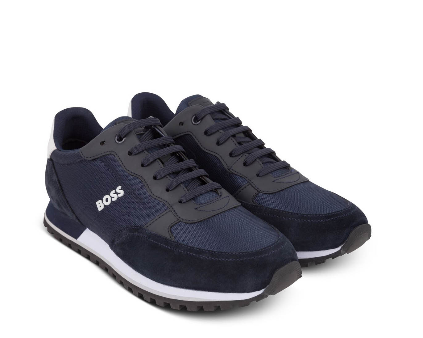 Hugo Boss Mens Trainers Parkour L Runn Lace Up Logo Trainers in Dark Blue - Picture 9 of 12