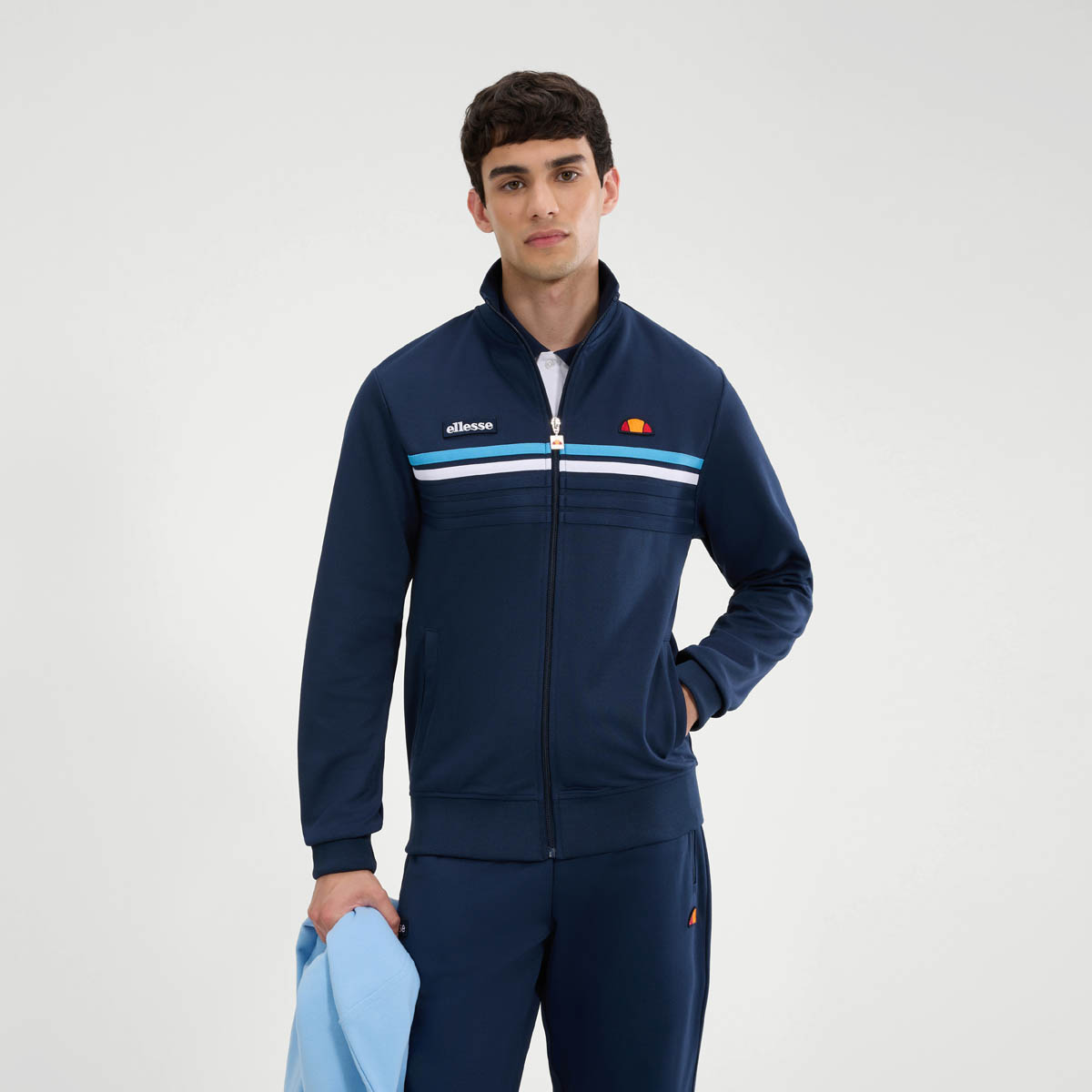 Ellesse Trainingsjacke Herren Logo Branded Vicenza Track Top in Navy - Bild 13 von 13