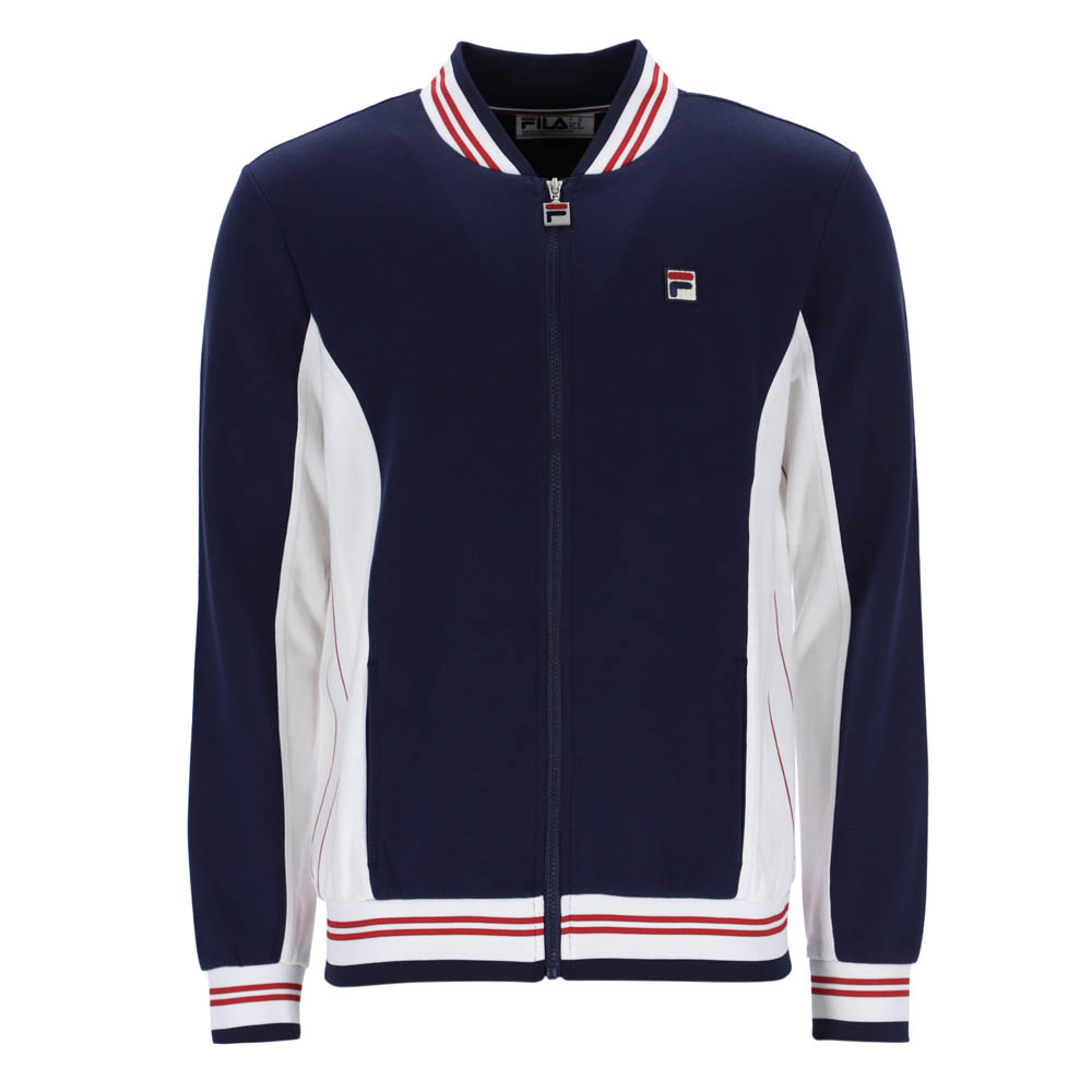 Fila Mens Track Top Settanta Fila Vintage Tennis 80's Jacket Peacoat Blue/Red - Picture 15 of 15