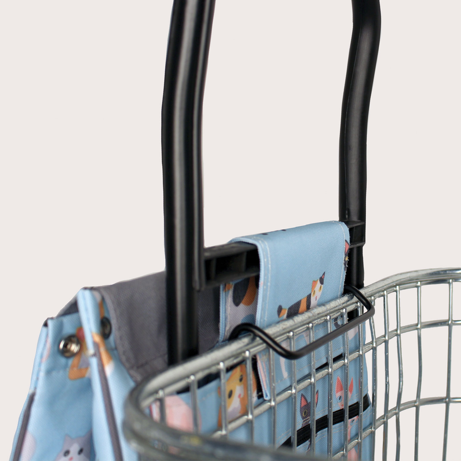 Sabichi 2 Wheel Shopping Trolley Crazy Cats Lemongrass Pug Design