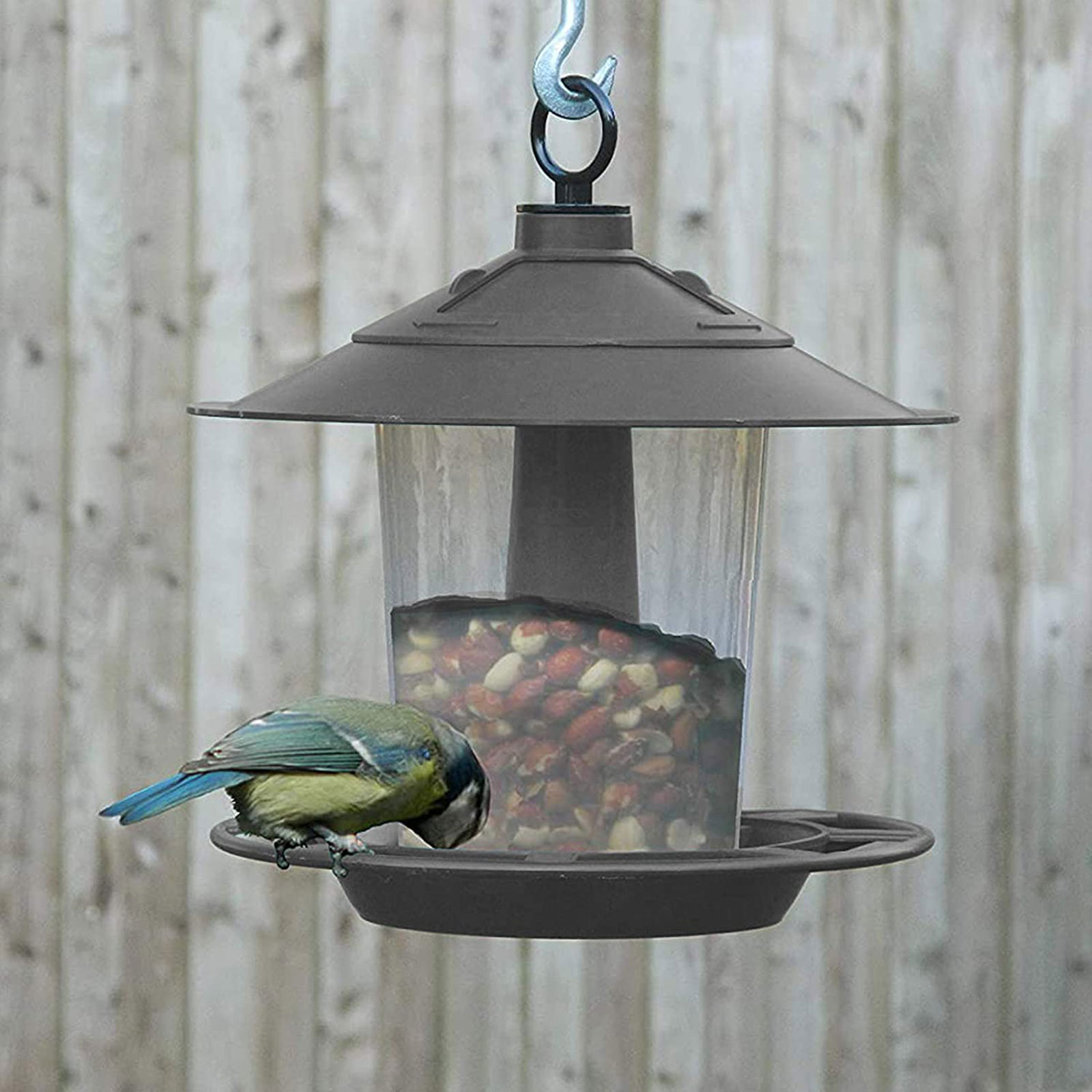 New Plastic Garden Hanging Bird Feeder Birds Seed And Nut Outdoor Wild Lantern 