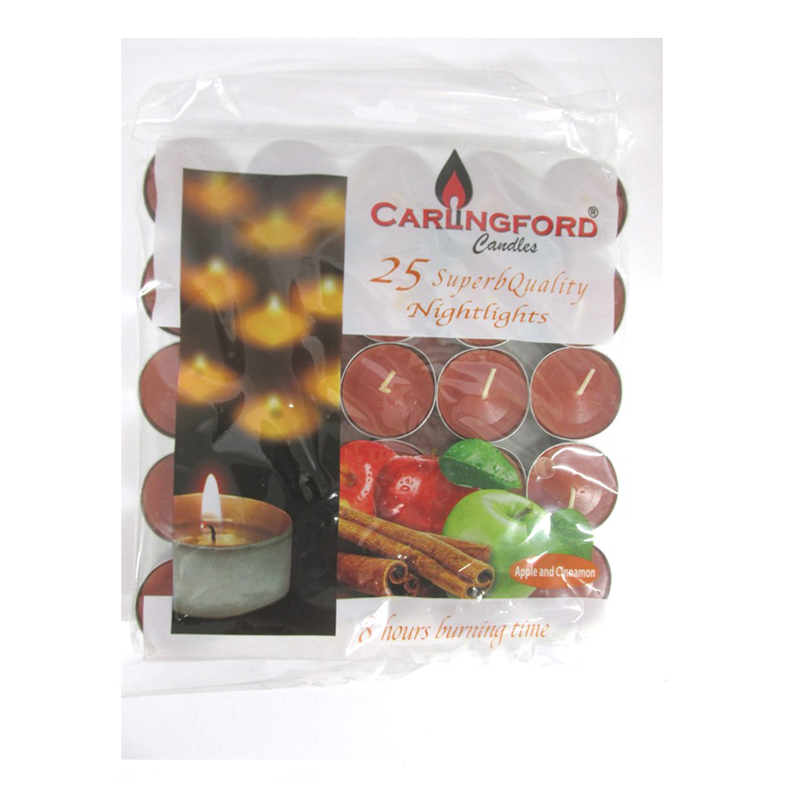 Carlingford Candles Scented Tea Lights Nightlights 25 Pack 68 Hour