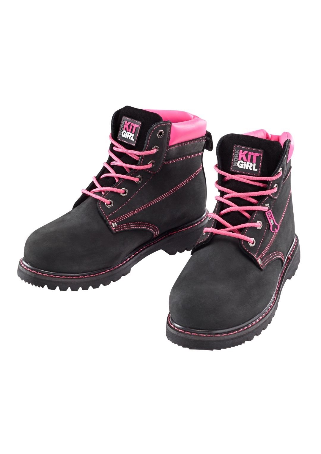 pink women's work boots