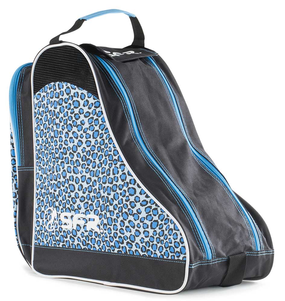 SFR Designer Ice & Skate Bag Blue/Leopard Roller Skate Carry Bag
