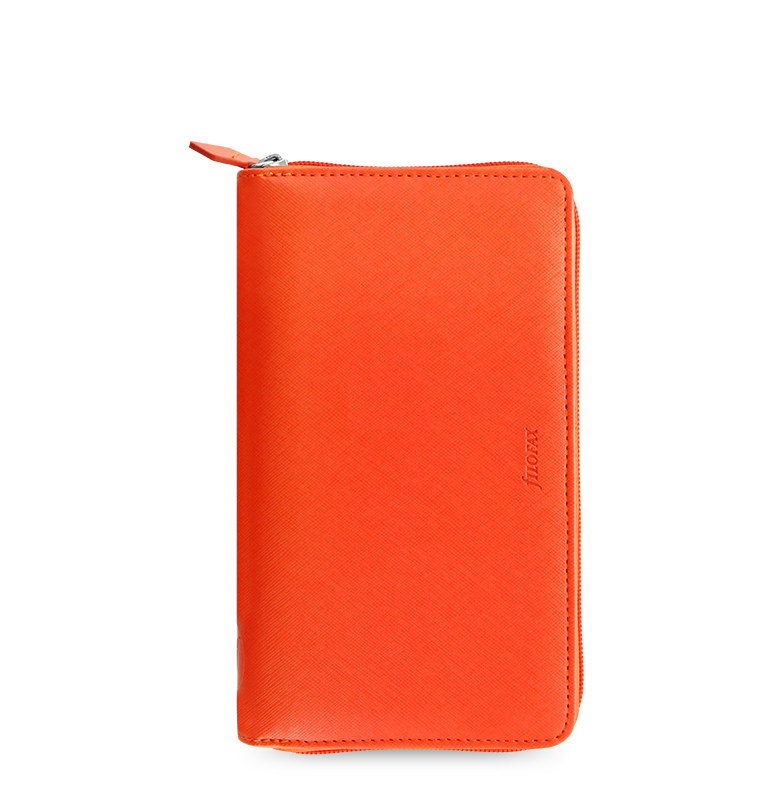 Filofax - Personal Compact Zip Saffiano Bright Orange- Leather Look ...