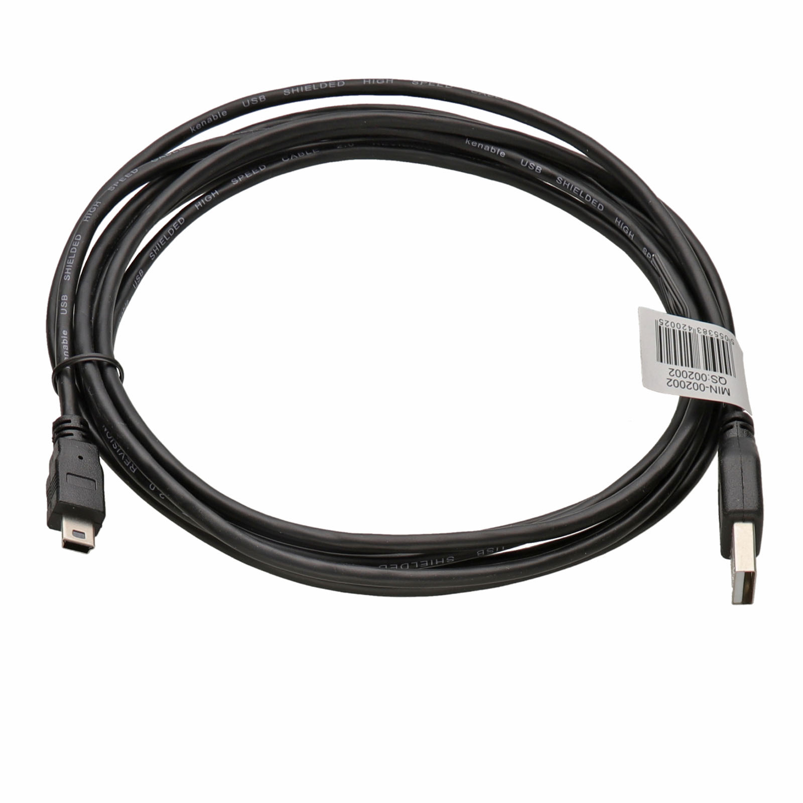 Lichtdurchlässiges USB 2.0 Kabel Mini-B 5-polig – 0,5 M, 24 AWG, Mit Ferrit Für Strom & Daten