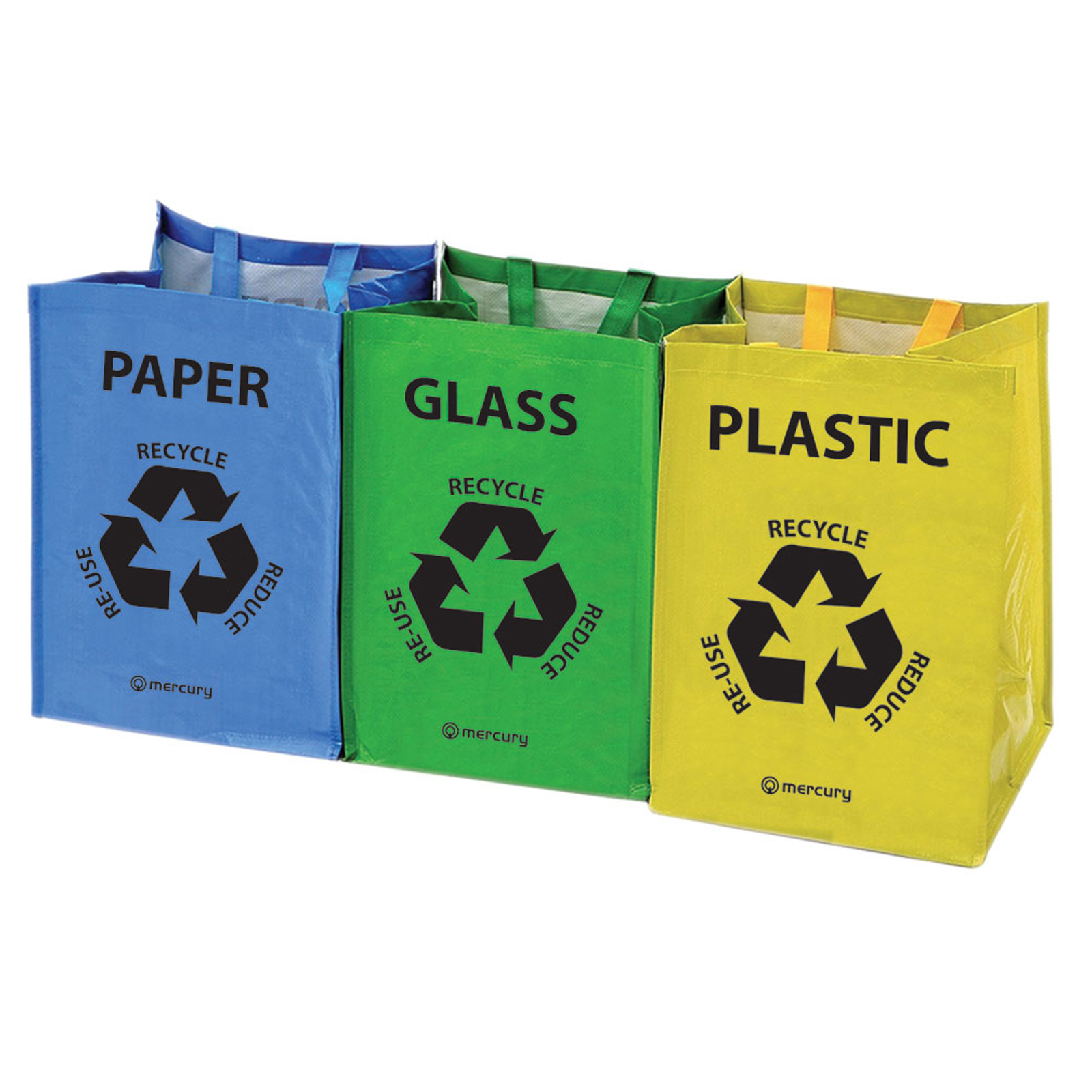 Details About Reusable Colour Coded Recycling Bags Set Of 3 40 Litres Per Bag