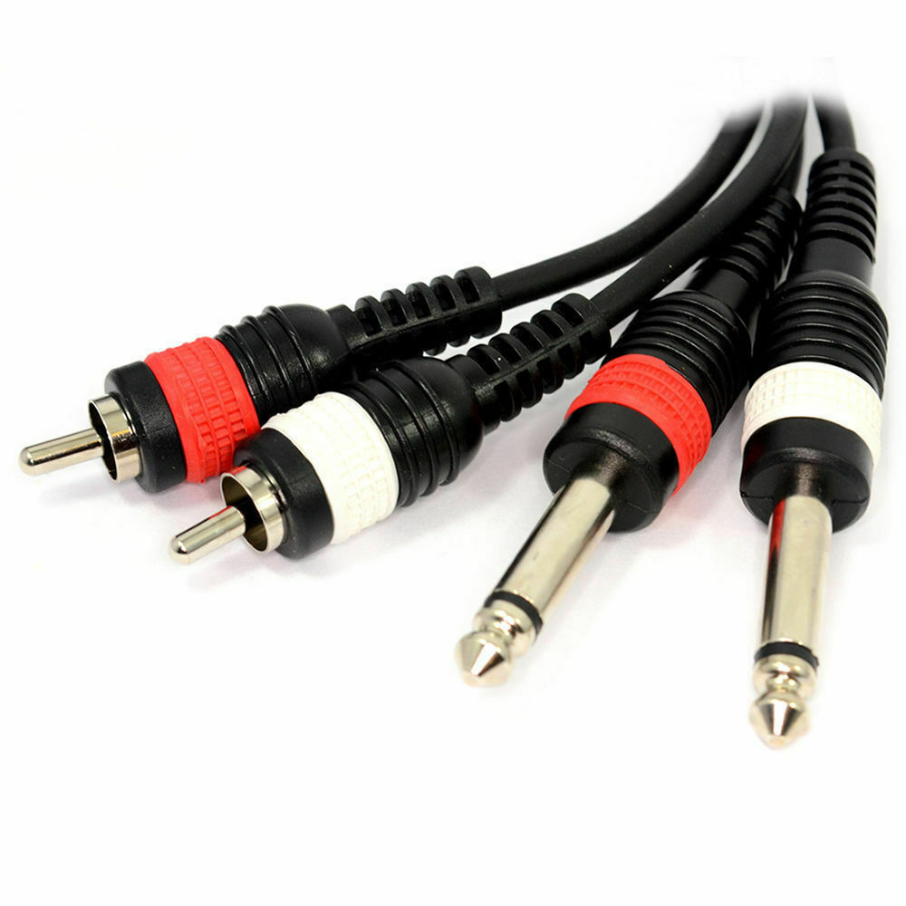 VITALCO Klinke 6,35 Mm Mono Auf 2 X Cinch-Kabel, 1,5 M, Doppel