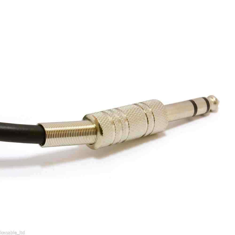 kenable GOLD Right Angle Stereo/Balanced Jack 6.35mm Plugs Cable Le