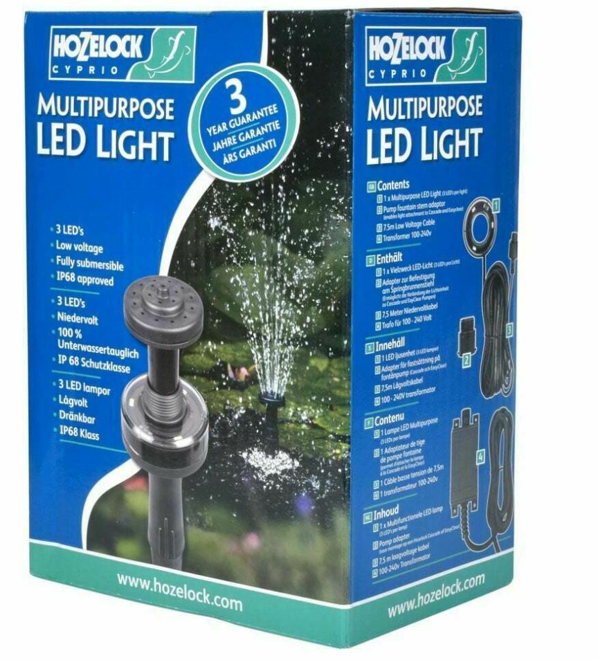 Hozelock Multipurpose LED Pond Light Fits to Easyclear & Cascade Pump