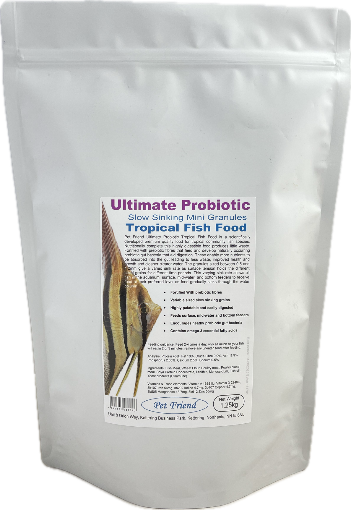 Probiotic Aquarium Fish Food Slow Sinking Tropical Growth Mini