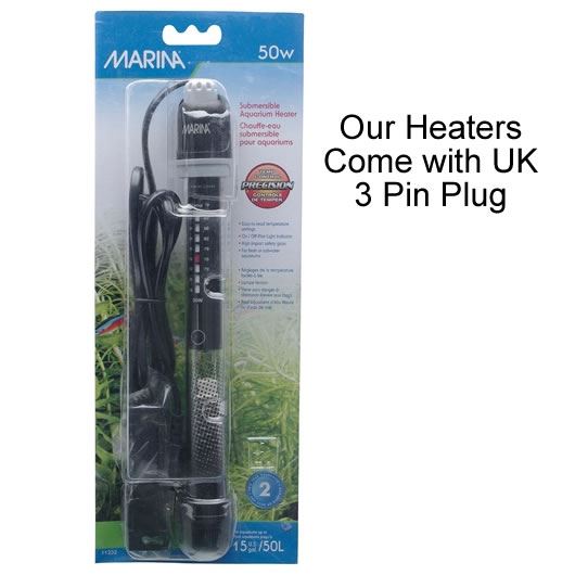 Marina Submersible Aquarium Heater Tropical Fish Tank Heating 25w