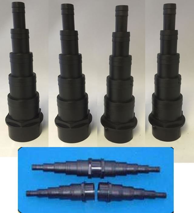 Yamitsu Pond Glue Fit Stepped Hosetail 1.5" Solvent Weld to Flexible