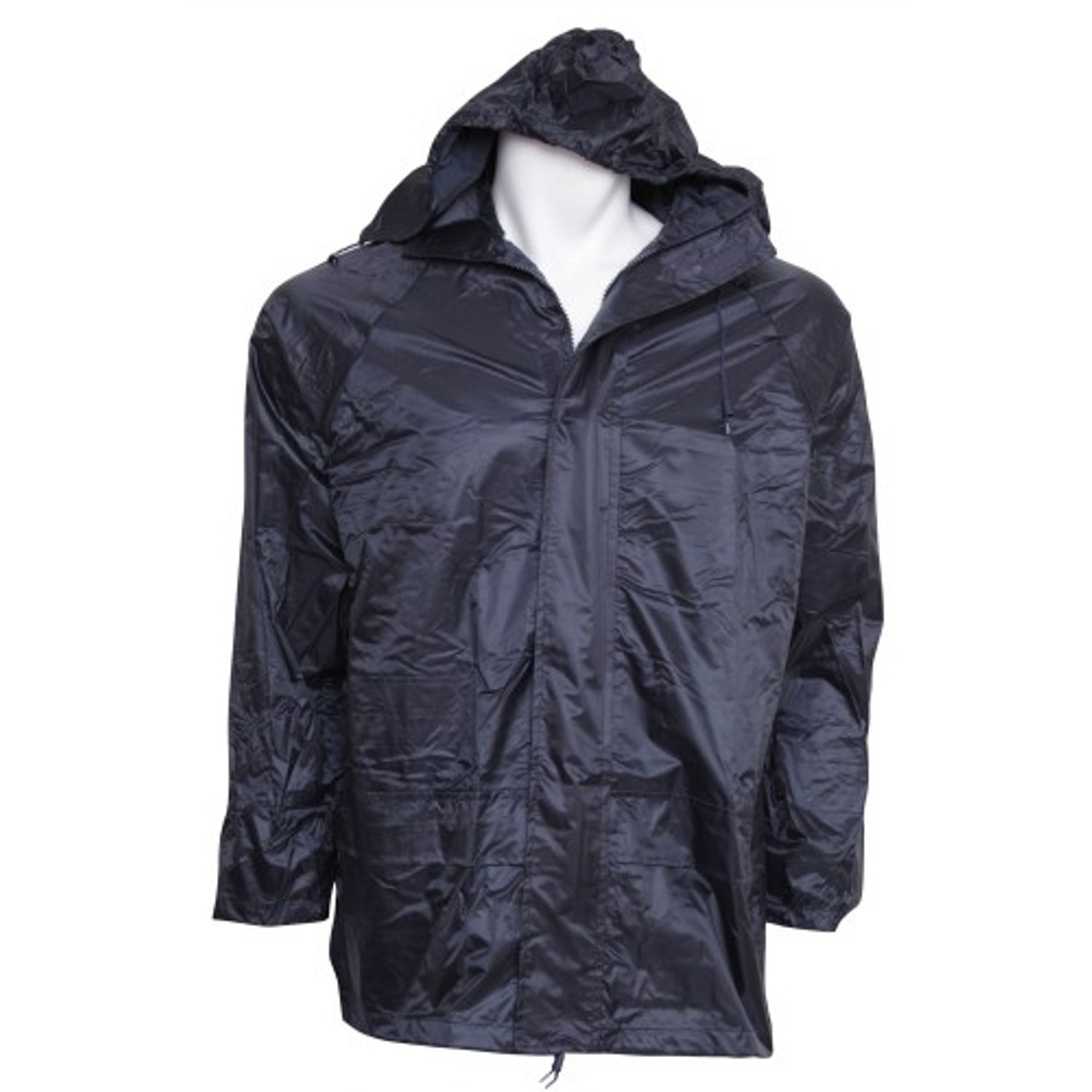Adult Mens Waterproof Hooded Outdoor Rain Jacket Lightweight Black Navy ...