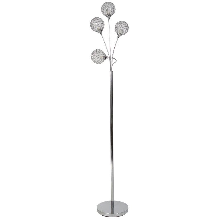 Details About Kliving Perivale G9 3w Led Chrome 4 Crystal Ball Light Floor Lamp