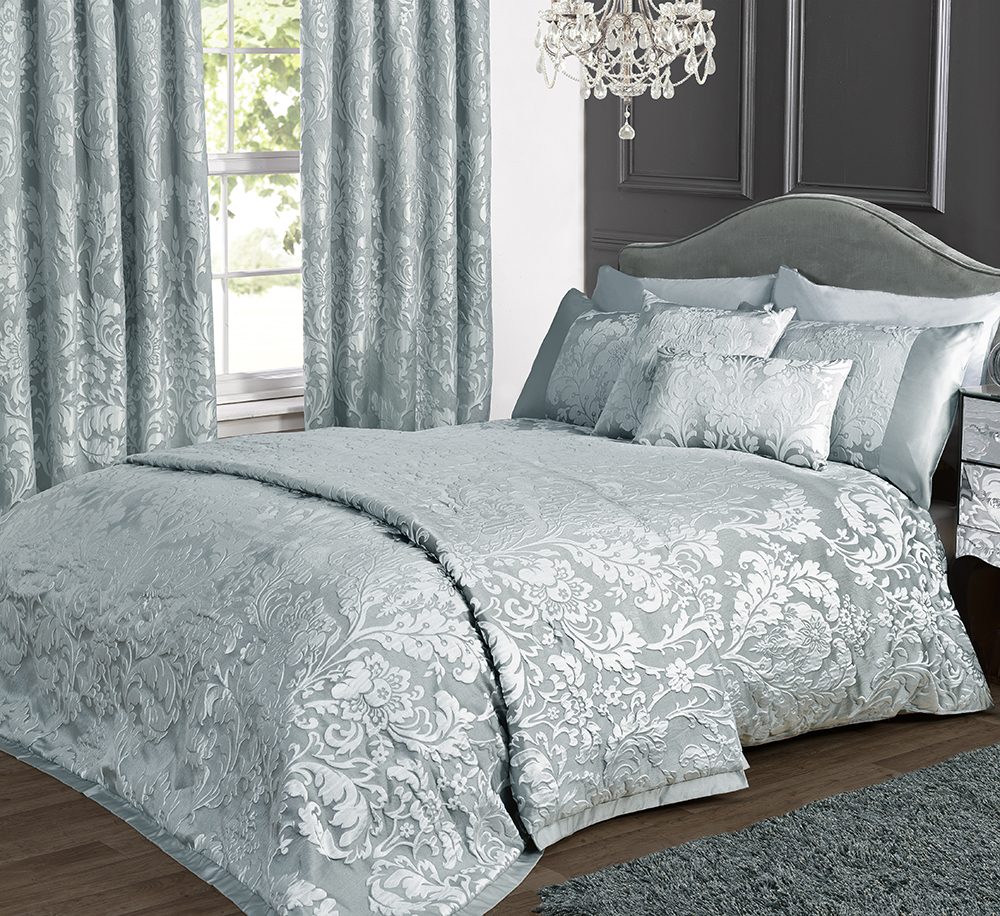 Details About Charleston Duck Egg Cream Jacquard Bed Linen Collection Items Sold Separately