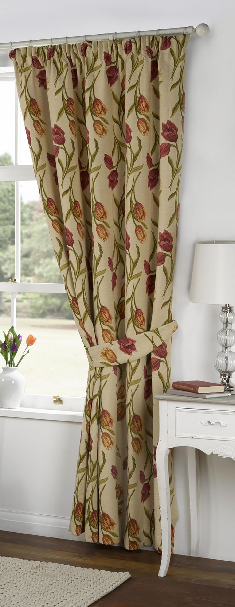 Kliving Amsterdam Tulip Fully Lined Tape Top Tapestry Curtains and Door
