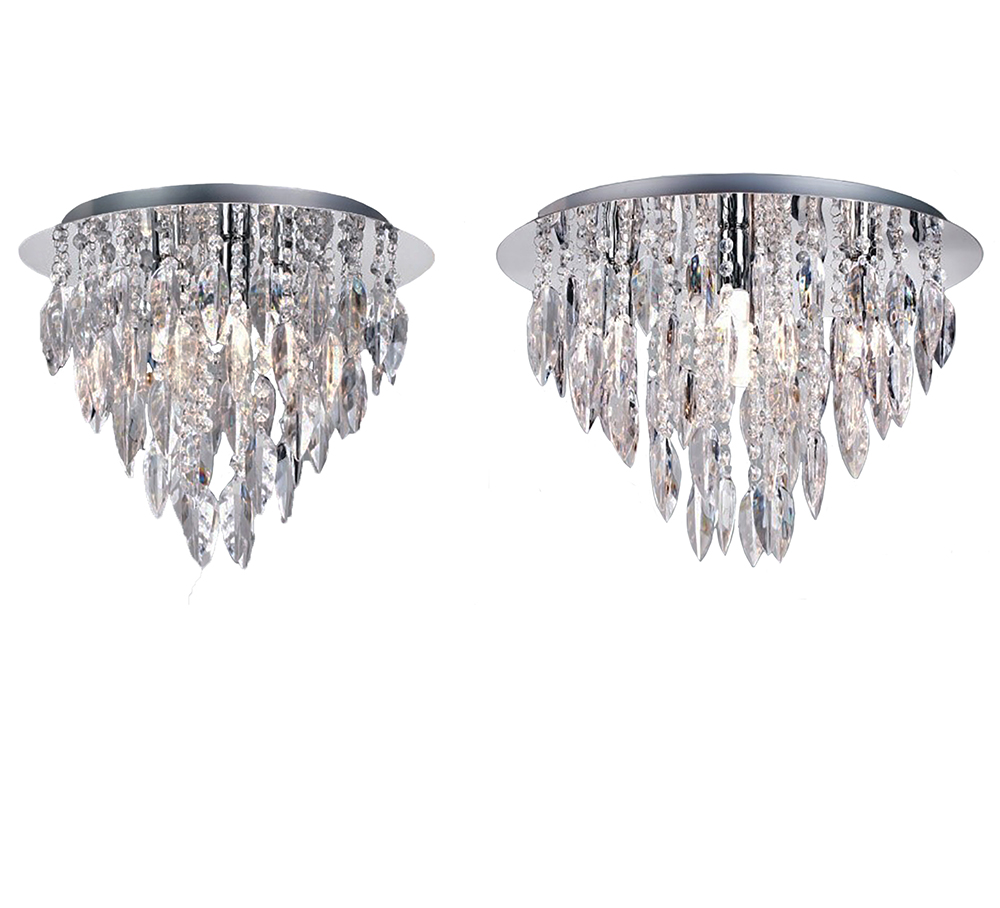 Oslo Contemporary Acrylic Droplet Chandelier 3 Light And 5 Pendant