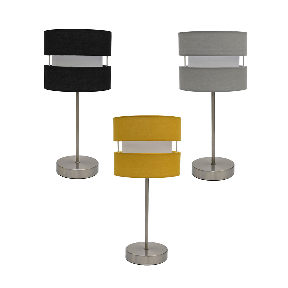 yellow and grey table lamp