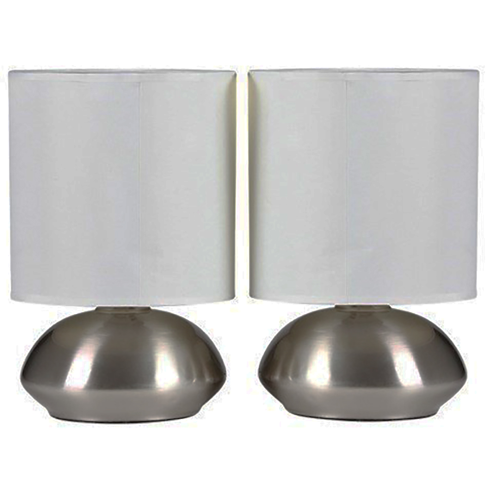 Details About New Pair Touch Table Lamps Dimming Stepped Chrome White