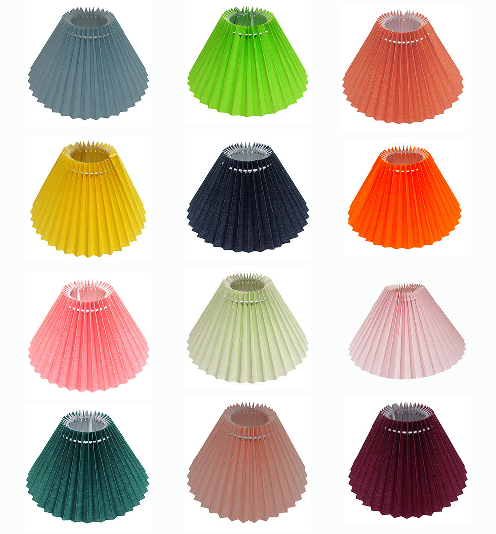 12" Pleated Coolie Pendant Ceiling Table Lamp Shade in Various Colours