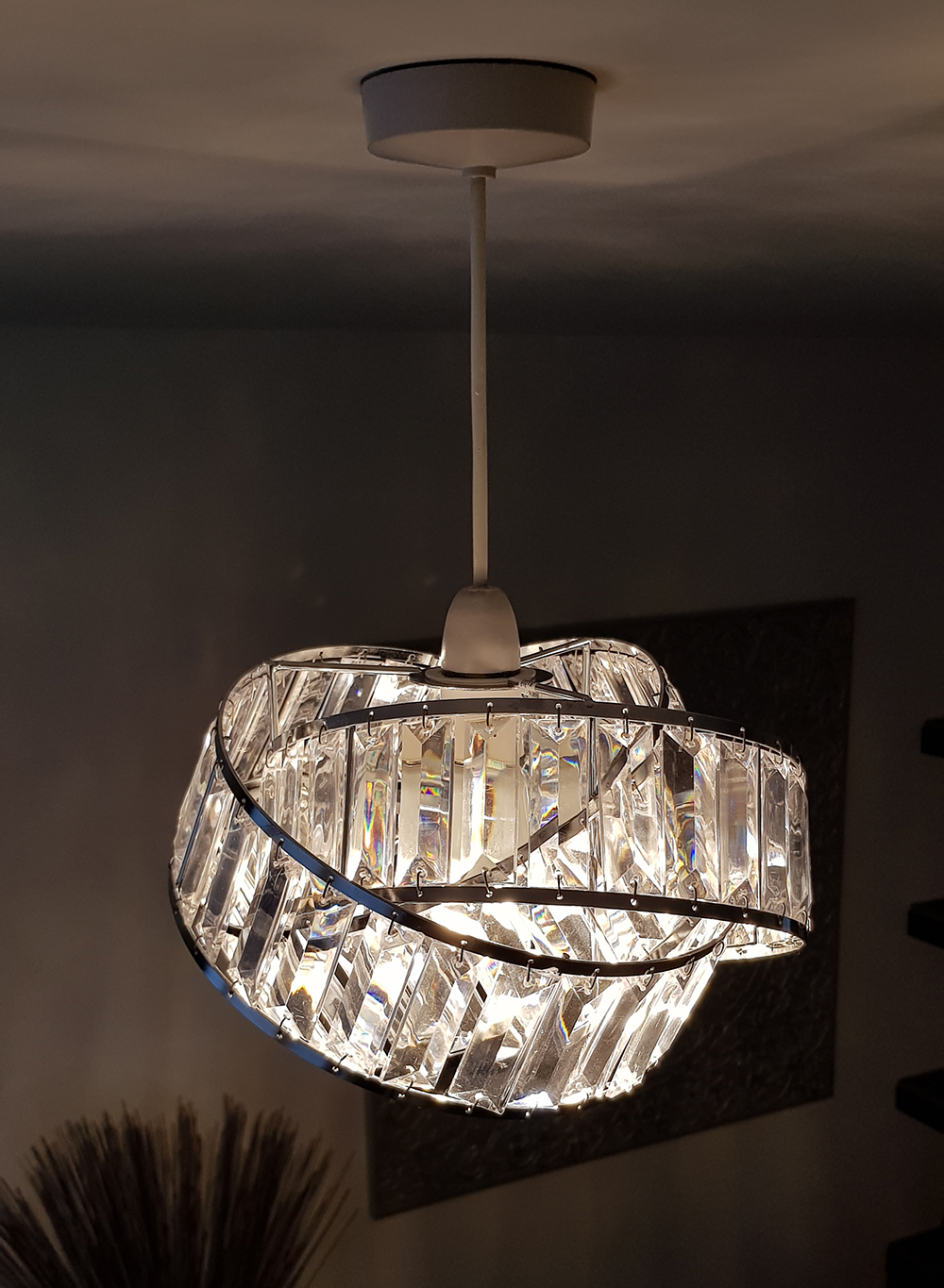 Kliving Brompton Modern Chrome Acrylic Non Electric Pendant Ceiling