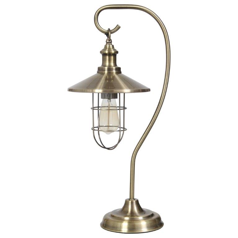 Details About Modern Worcester Fisherman Antique Brass Table Lamp Filament Bulb Included